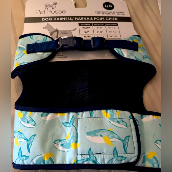 NWT pet posse harness in a blue dolphin pattern size large - Picture 3 of 4